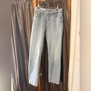 Zara High Rise Straight Leg Jeans Light Wash Size 4 30” Inseam